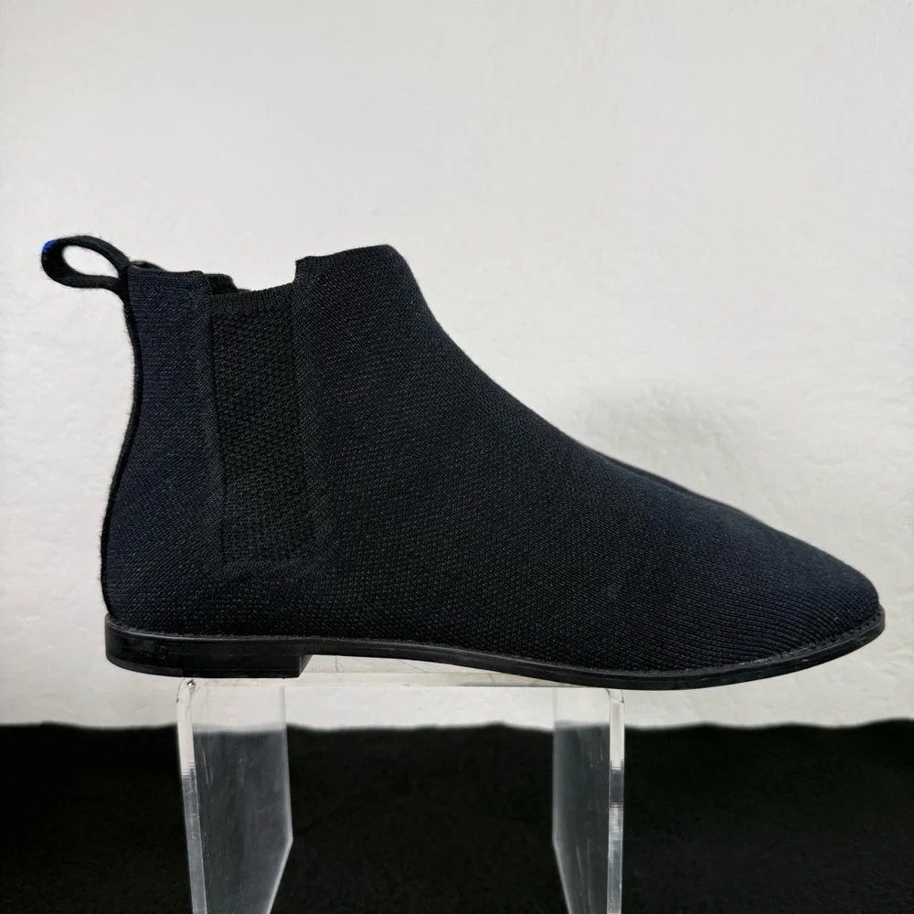 Rothy's The Merino Ankle Boot Black Merino Wool Pointed Toe Booties Size 10 EUC - Picture 2 of 14
